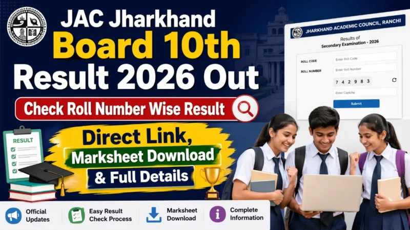 JAC Jharkhand Board 10th Result 2026 Out: Check Roll Number Wise Result, Direct Link, Marksheet Download & Full Details