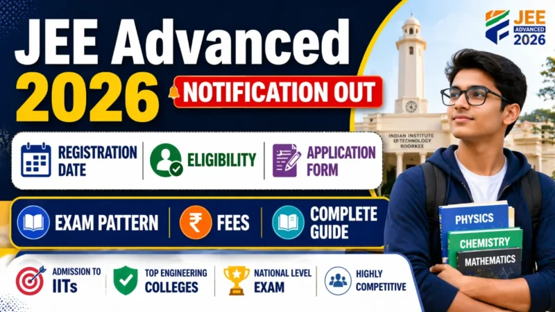 JEE Advanced 2026 Notification Out: Registration Date, Eligibility, Application Form, Exam Pattern, Fees & Complete Guide