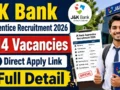 JK Bank Apprentice Recruitment 2026 : 614 Vacancies, Direct Apply Link, Full Detail 