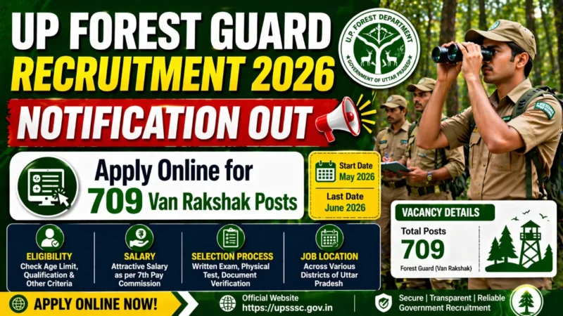 UPSSSC Forest Guard Recruitment 2026 Notification OUT : Apply Online for 709 Van Rakshak Posts, Eligibility, Salary, Exam Pattern & Full Details
