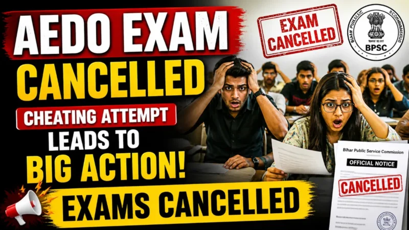 AEDO Exam Cancelled : Cheating Attempt Leads to Big Action, Exams Cancelled