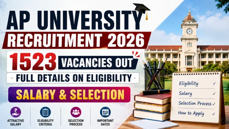 AP University Recruitment 2026 : 1523 Vacancies Out, Full Details on Eligibility, Salary & Selection