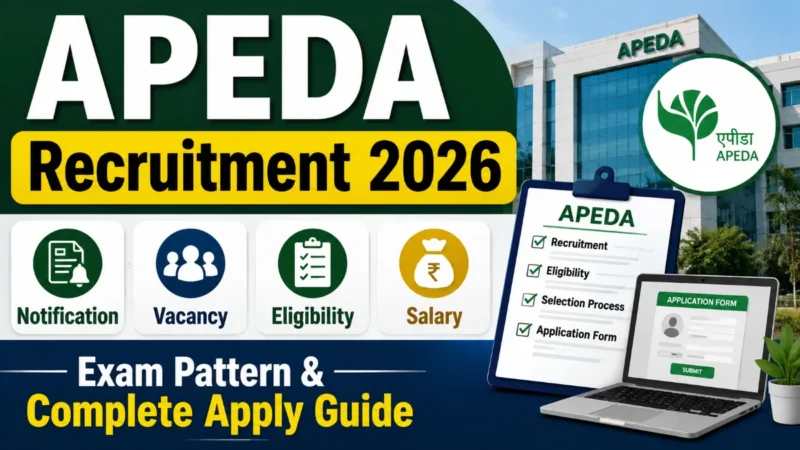 APEDA Recruitment 2026 : Notification, Vacancy, Eligibility, Salary, Exam Pattern & Complete Apply Guide