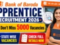 Bank of Baroda Apprentice Recruitment 2026 : Don’t Miss 5000 Vacancies, State Wise Vacancies, Check Full Details Now