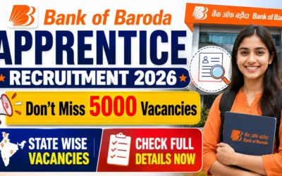Bank of Baroda Apprentice Recruitment 2026 : Don’t Miss 5000 Vacancies, State Wise Vacancies, Check Full Details Now