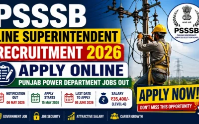 PSSSB Line Superintendent Recruitment 2026 Notification Out, Apply Online for Punjab Power Department Posts