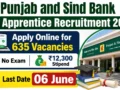 Punjab and Sind Bank Apprentice Recruitment 2026 Apply Online for 635 Vacancies, No Exam, ₹12,300 Stipend, Last Date 06 June