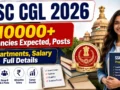 SSC CGL 2026 : 10000+ Vacancies Expected, Posts, Departments, Salary Full Details