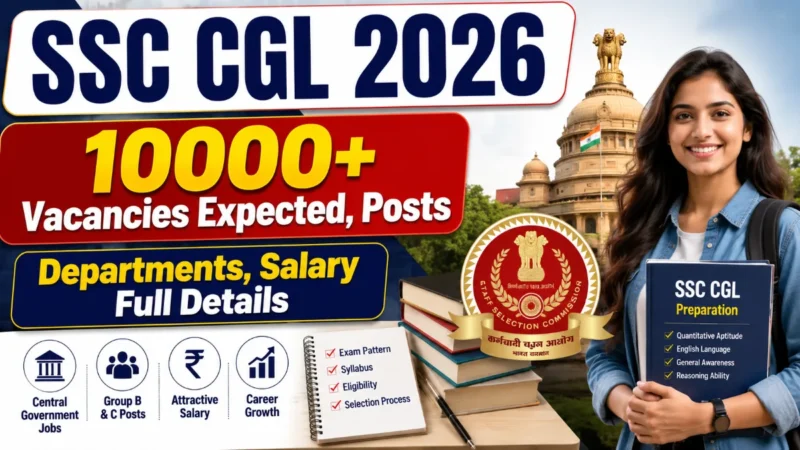 SSC CGL 2026 : 10000+ Vacancies Expected, Posts, Departments, Salary Full Details