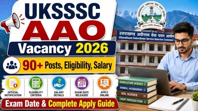 UKSSSC AAO Vacancy 2026 : 90+ Posts, Eligibility, Salary, Exam Date & Complete Apply Guide