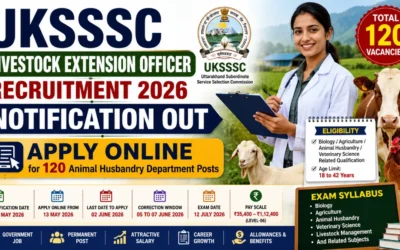 UKSSSC Livestock Extension Officer Recruitment 2026 Notification Out, Apply Online for 120 Animal Husbandry Department Posts