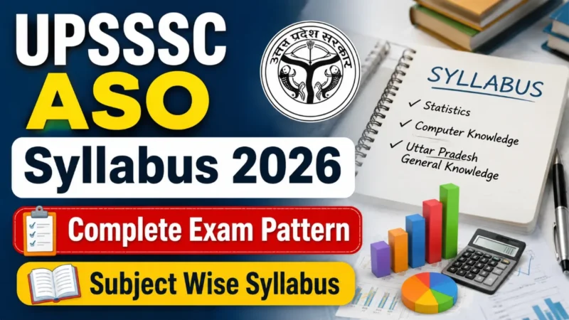 UPSSSC ASO Syllabus 2026 : Complete Exam Pattern & Subject Wise Syllabus