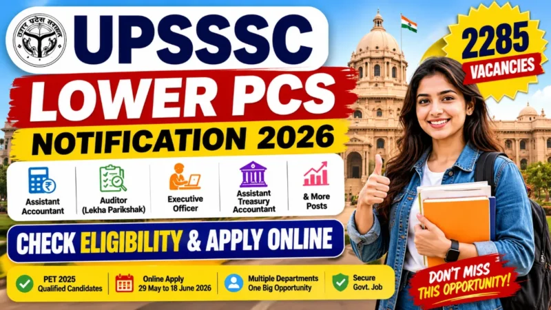 UPSSSC Lower PCS Notification 2026 Released for 2285 Vacancies, Check Eligibility & Apply Online