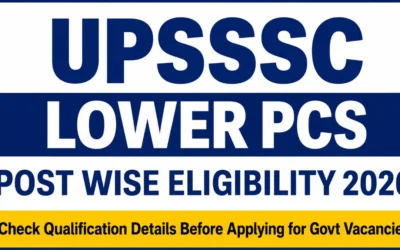 UPSSSC Lower PCS Post Wise Eligibility 2026 : Check Qualification Details Before Applying for Govt Vacancies