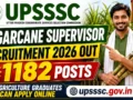 UPSSSC Sugarcane Supervisor Recruitment 2026 Out for 1182 Posts, Agriculture Graduates Can Apply Online