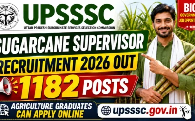 UPSSSC Sugarcane Supervisor Recruitment 2026 Out for 1182 Posts, Agriculture Graduates Can Apply Online